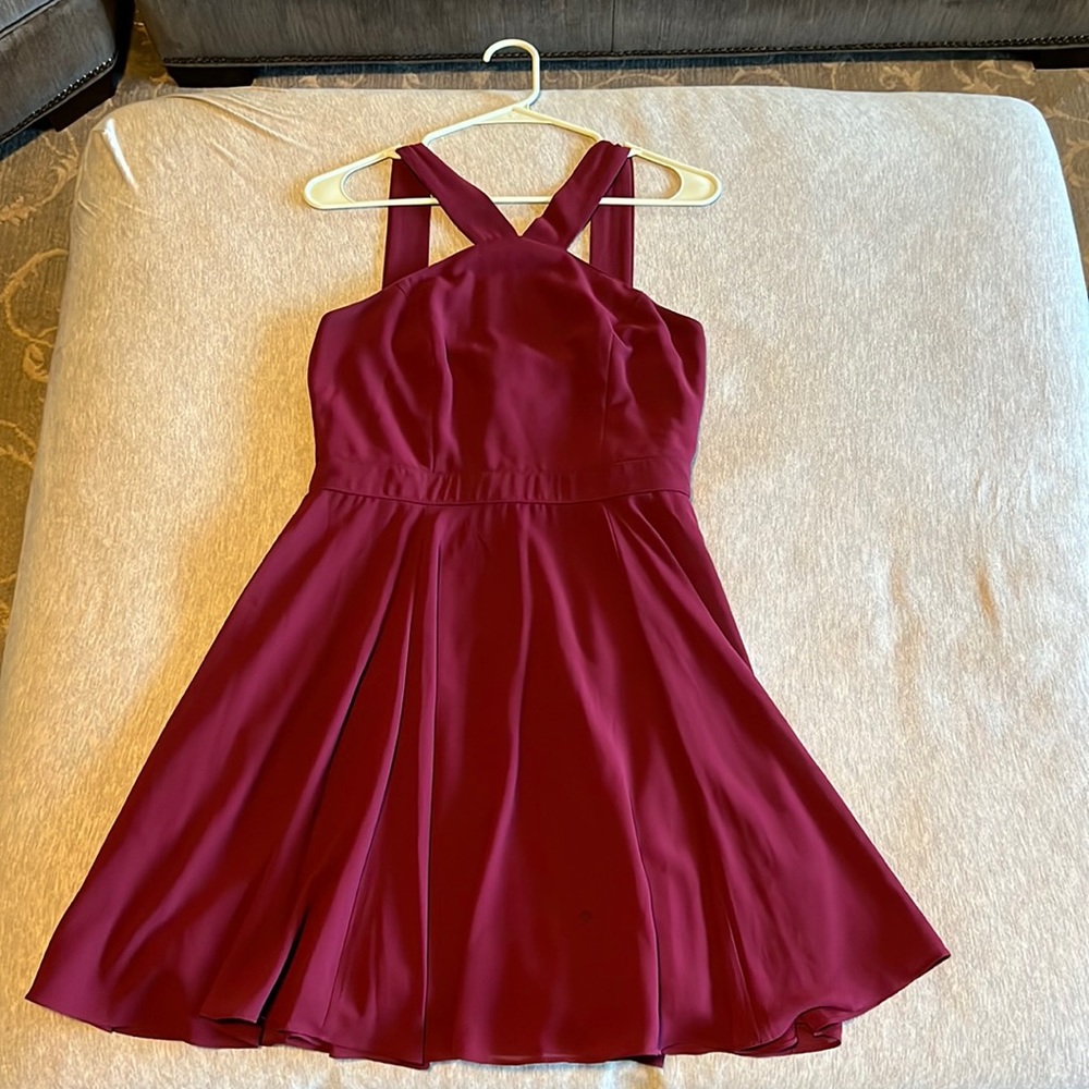 Womens Lulus burgundy skater dress, Size medium
